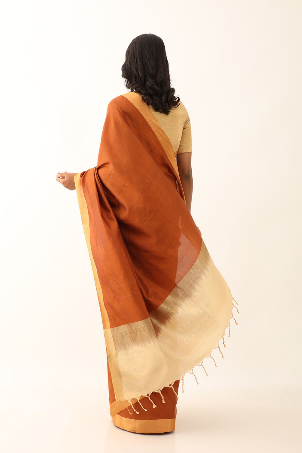 Brown Pure Silk Woven South Saree image number null