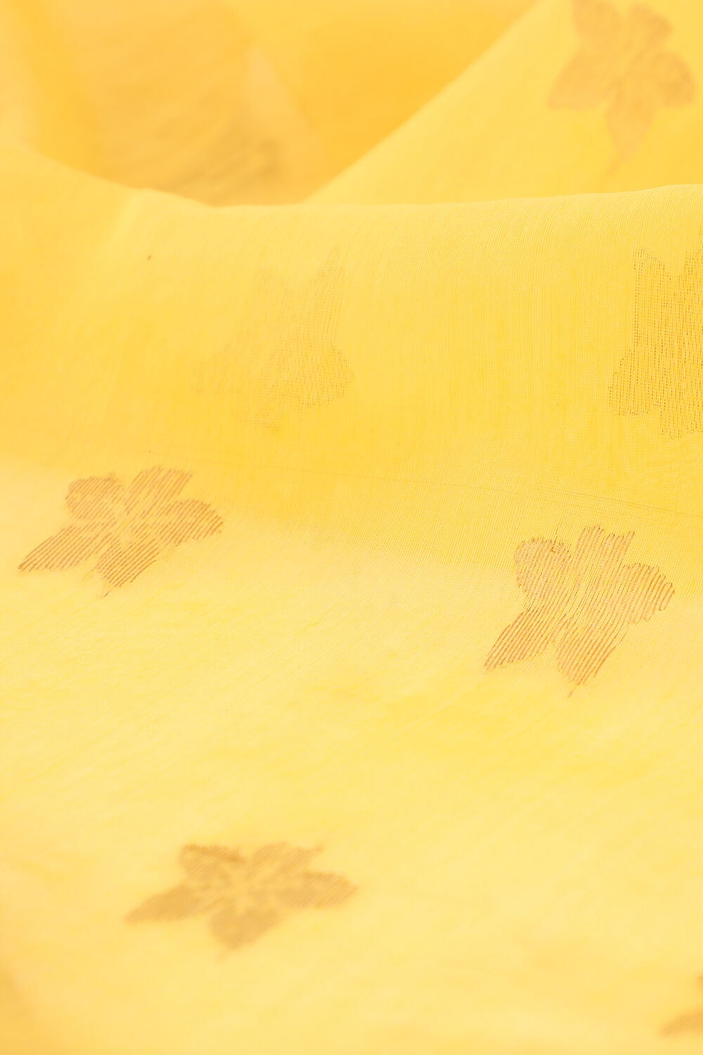 Yellow Pure Silk Tissue Woven Chanderi Saree image number null