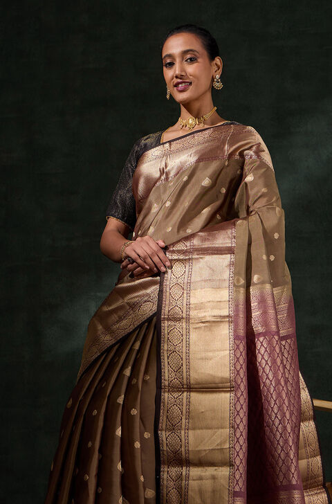 Light Green Woven Silk Viscose Saree