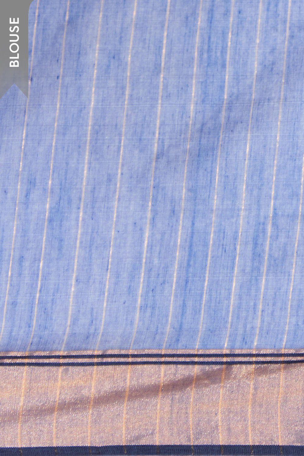Dark Blue Pure Silk Cotton Bengal Woven Saree image number null