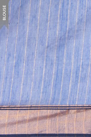 Dark Blue Pure Silk Cotton Bengal Woven Saree thumbnail image number null
