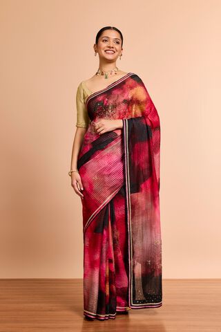 Multi Pure Silk Cotton Printed Embroidered Saree thumbnail image number null