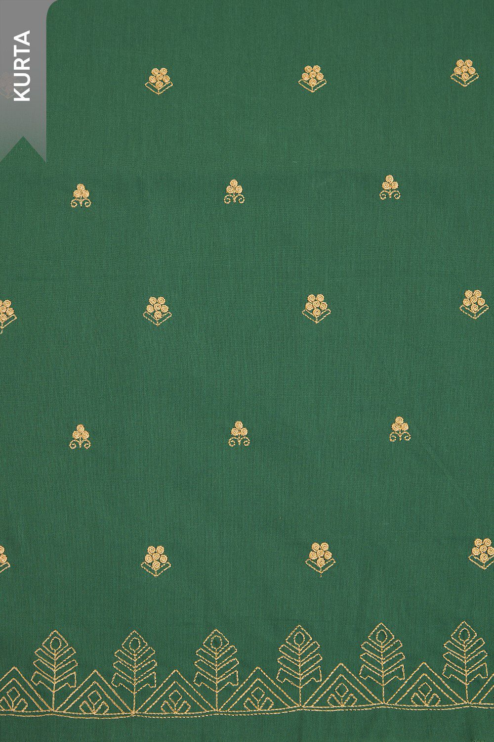 Dark Green Pure Cotton Embroidered Unstitched Suit Set Taneira Online