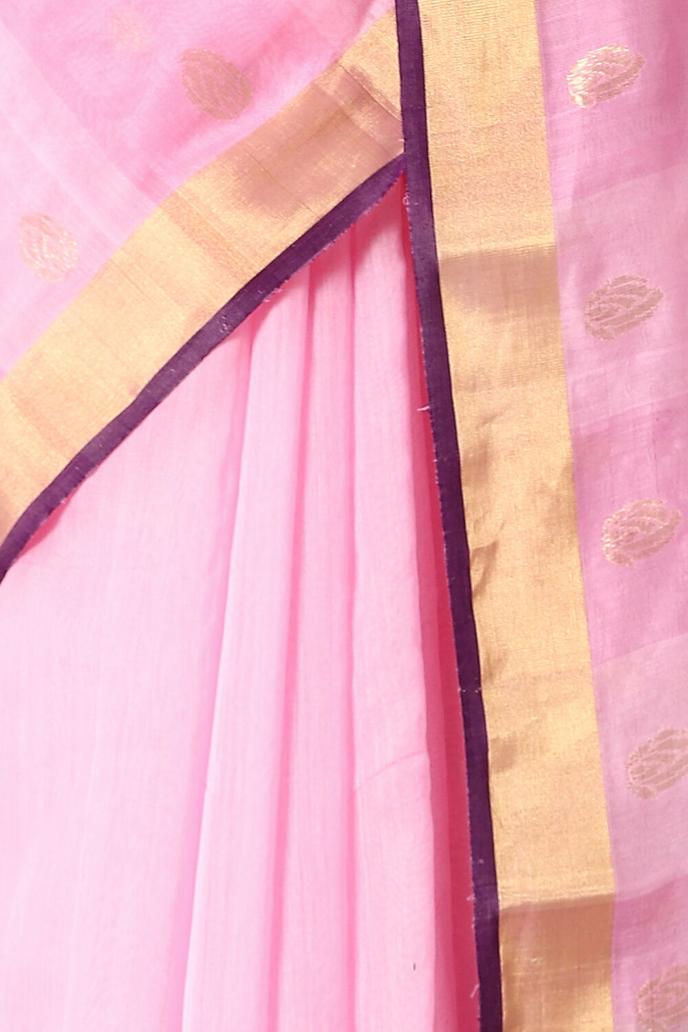 Pink Pure Silk Cotton Chanderi Saree image number null