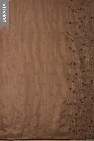 Brown Viscose Tissue Embroidered Unstitched Suit Set thumbnail image number null