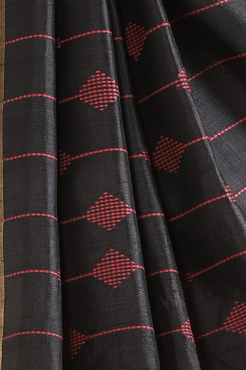 Black Pure Tussar Silk Bhagalpuri Saree image number null