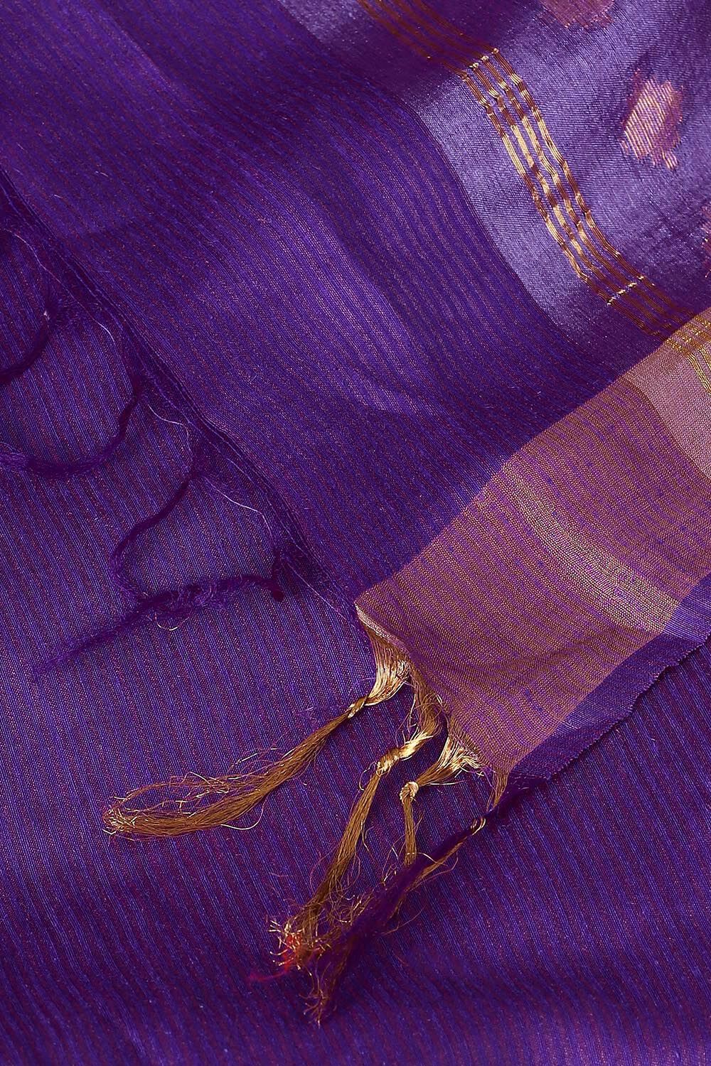 Purple Pure Silk Tussar Bhagalpuri Saree image number null