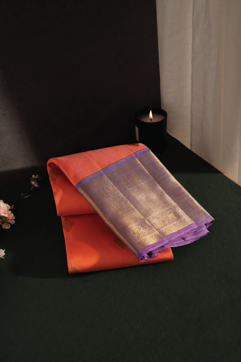 Light Orange Woven Pure Kanjivaram Silk Saree image number null