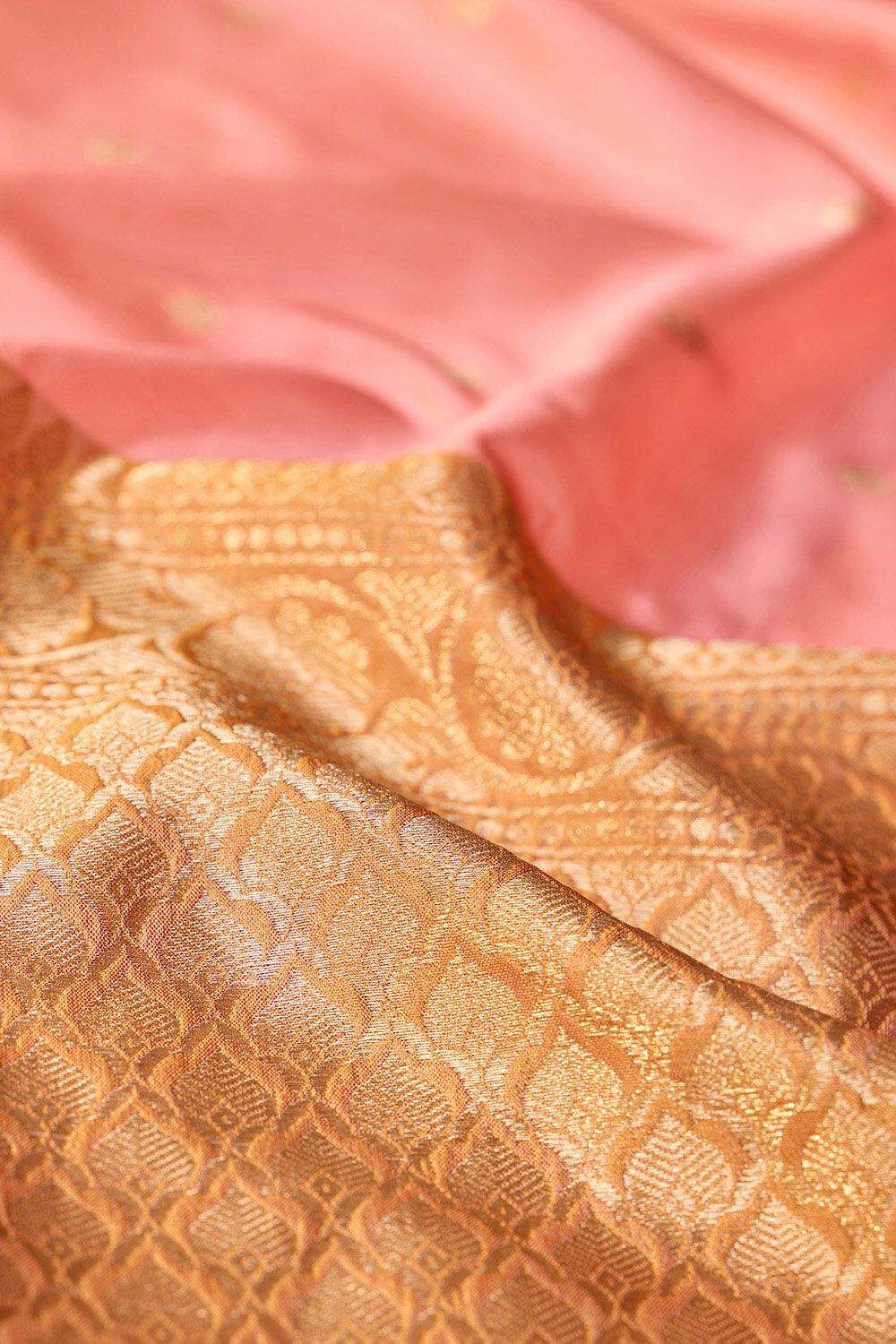 Light Pink Silk Viscose Cutwork Banaras  Saree image number null