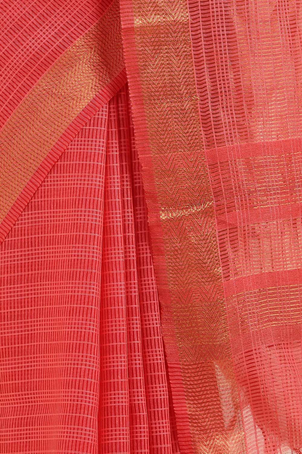 Red Pure Silk Woven Saree image number null
