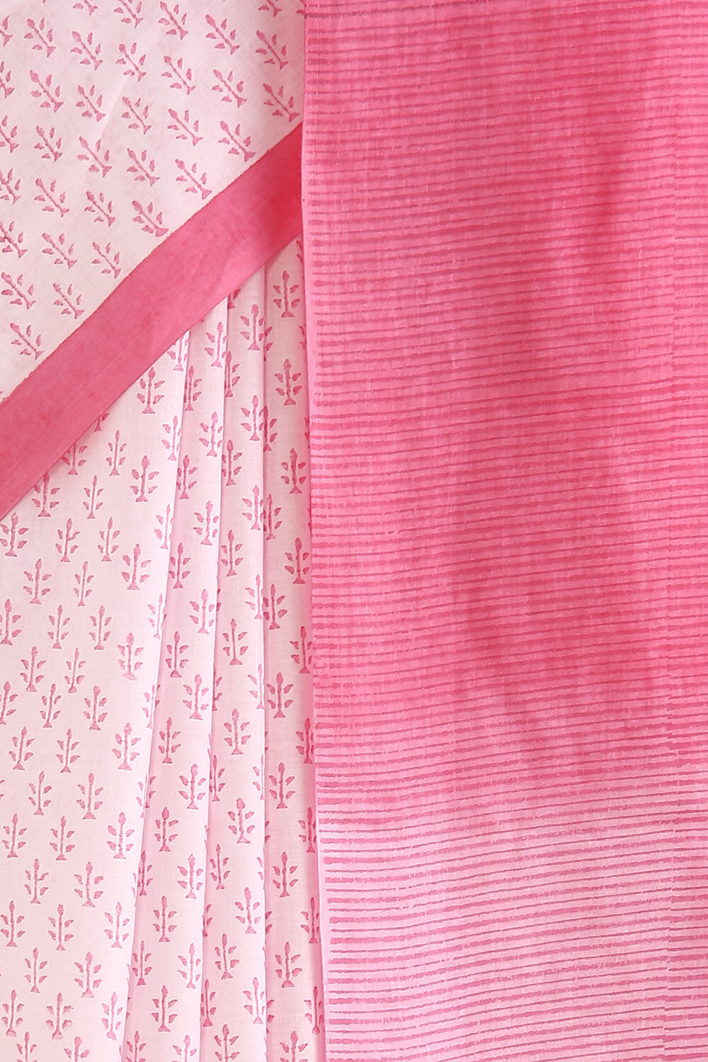 Light Pink Cotton Pure Mulmul Printed Saree image number null