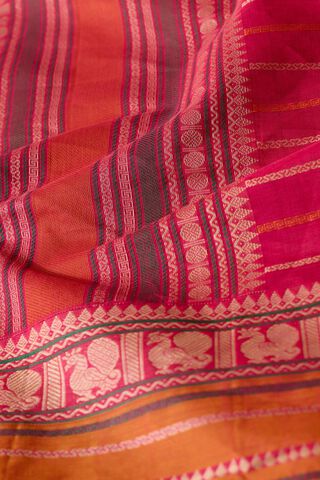 Pink Woven South Pure Cotton Saree thumbnail image number null