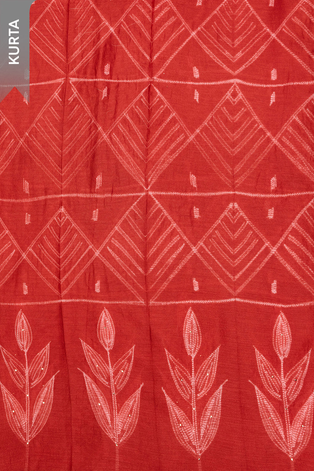 Red Tie and Dye Shibori Pure Silk Cotton Unstitched Suit Set image number null