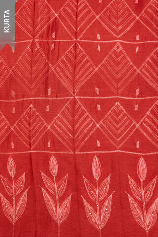 Red Tie and Dye Shibori Pure Silk Cotton Unstitched Suit Set thumbnail image number null
