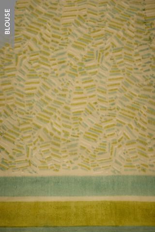 Light Green Rajasthan Pure Silk Cotton Printed Sanganeri Saree thumbnail image number null