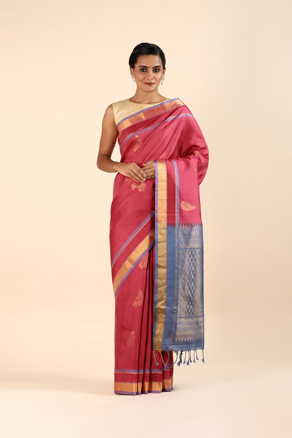 Pink Pure Soft Silk Saree image number null