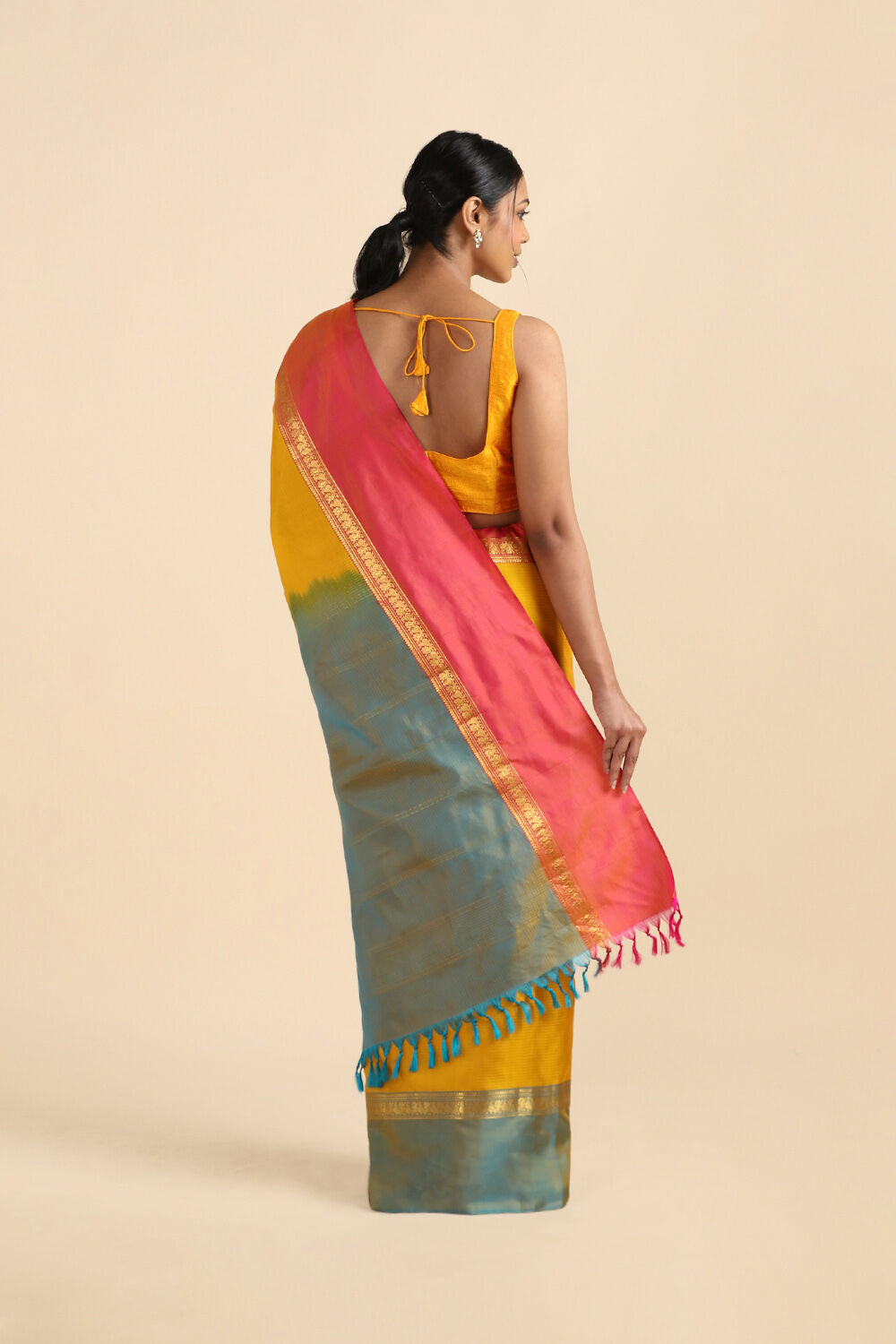 Yellow Pure Soft Silk Saree image number null