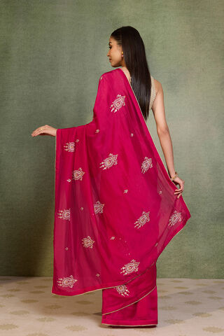 Pink Embroidered Pure Viscose Saree thumbnail image number null
