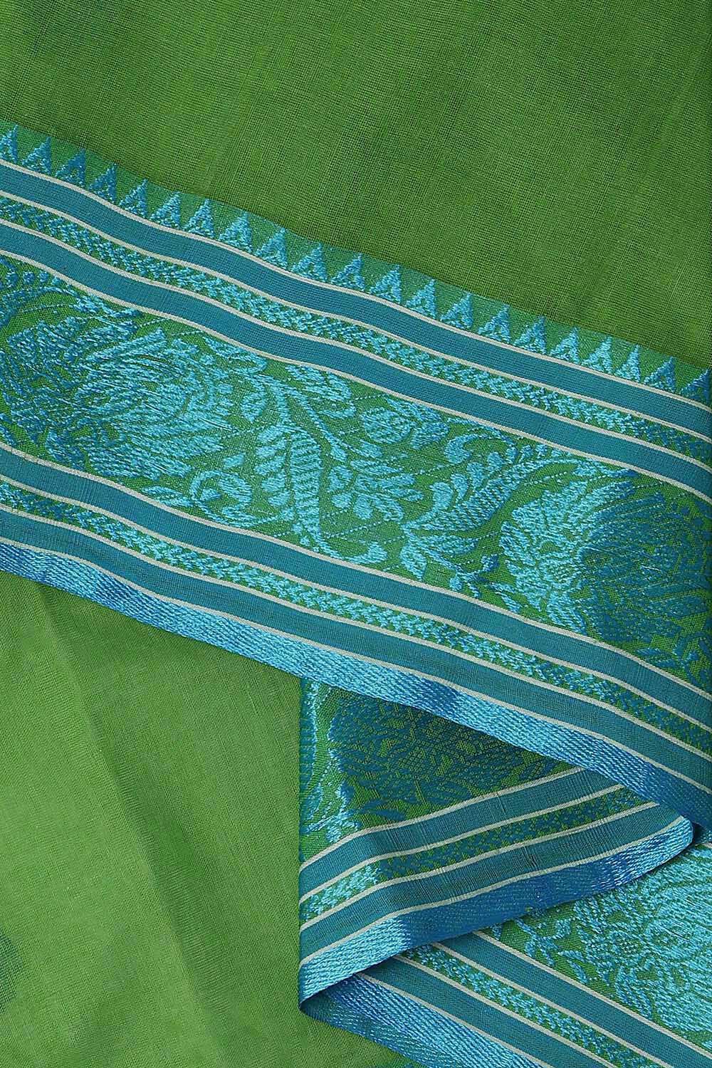 Green Pure Cotton Jamdani Saree image number null