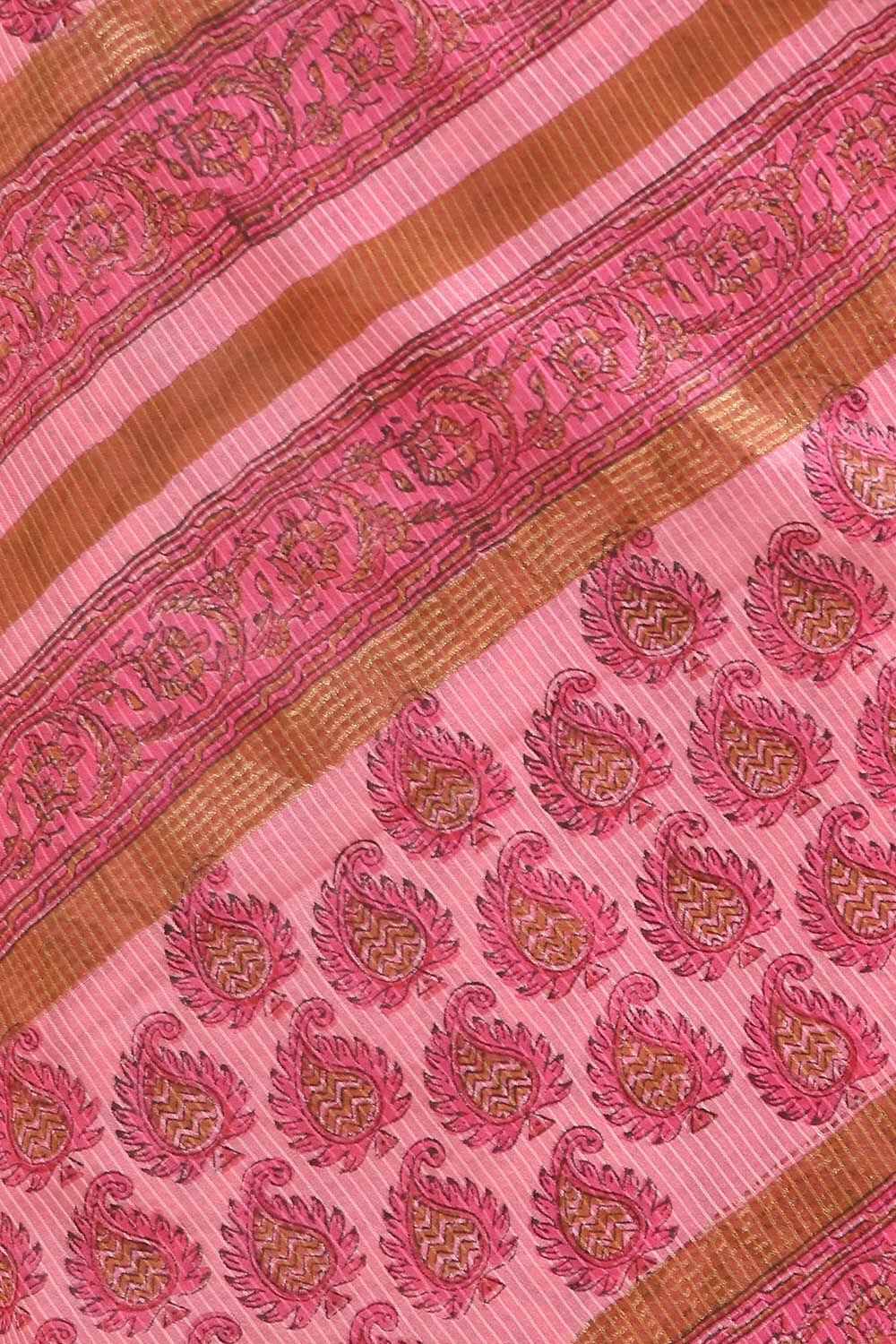 Pink Pure Silk Cotton Sanganeri Printed Saree image number null
