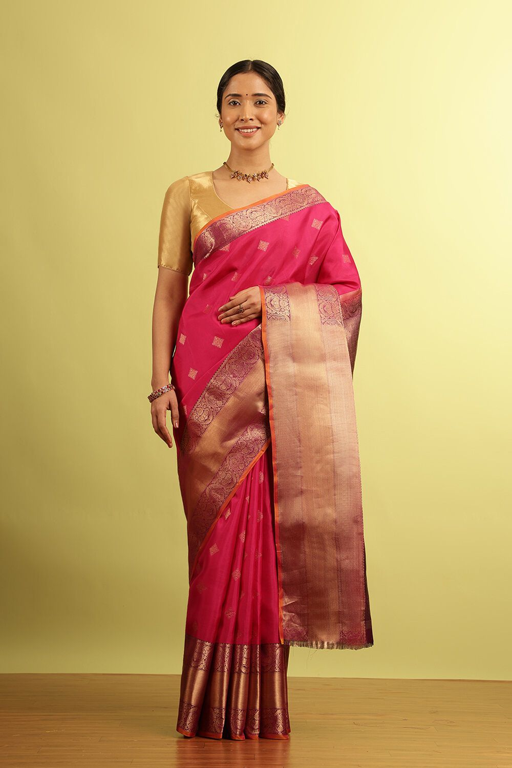 Pink Woven Silk Viscose Saree image number null