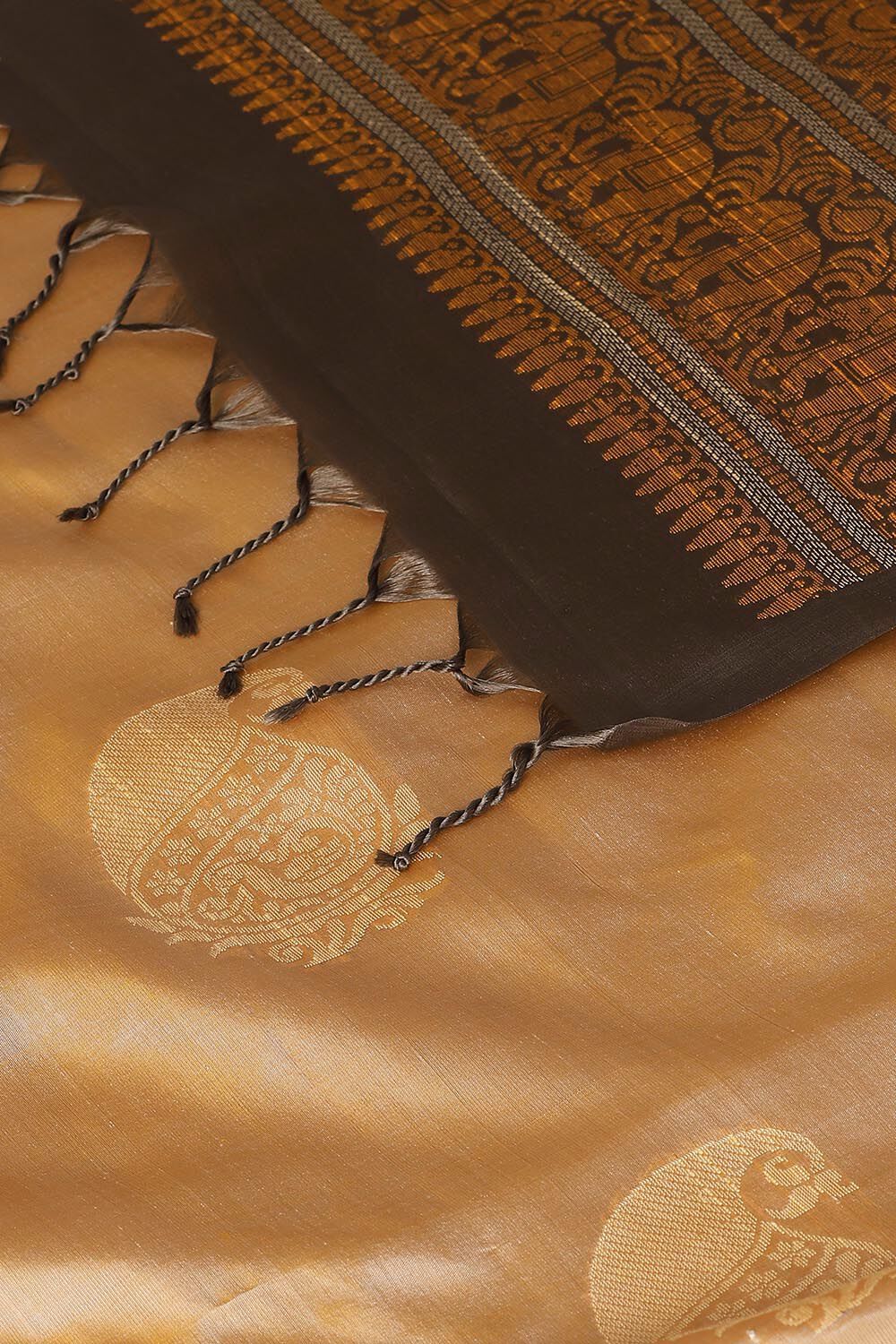 Light Orange Pure Silk South Saree image number null