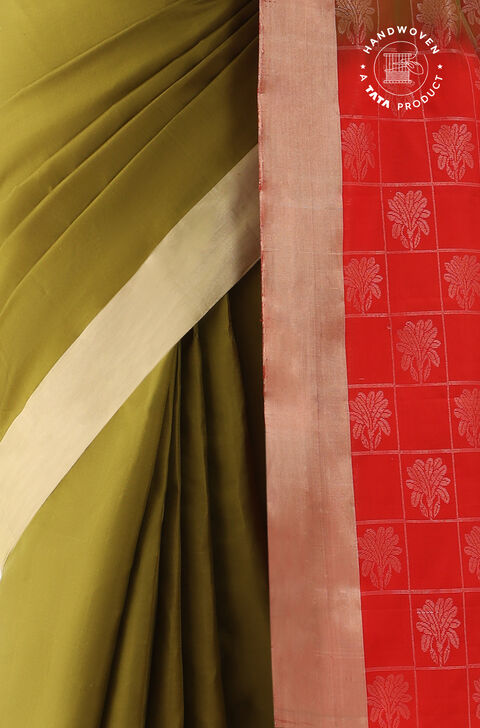 Green Woven Pure Soft South Saree