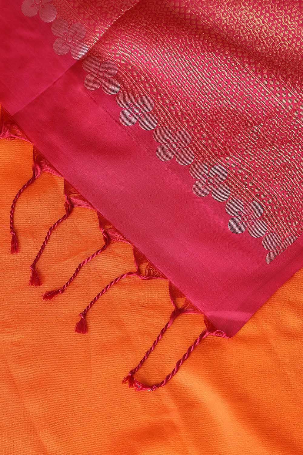 Orange Pure Silk South Saree image number null