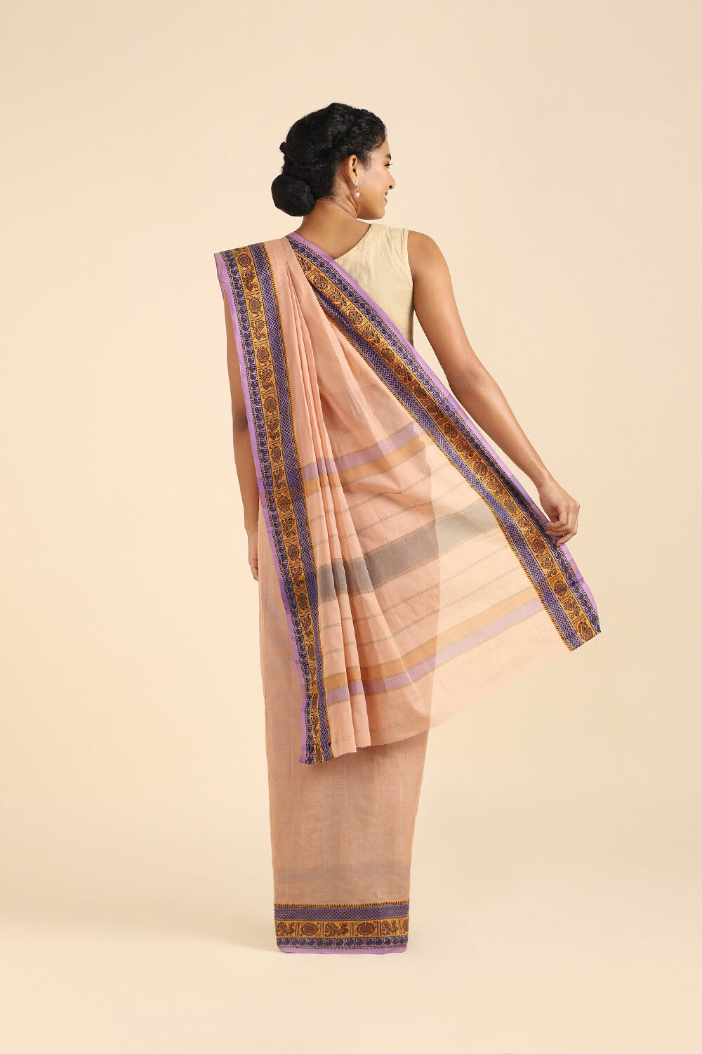Light Pink Pure Cotton South Saree image number null