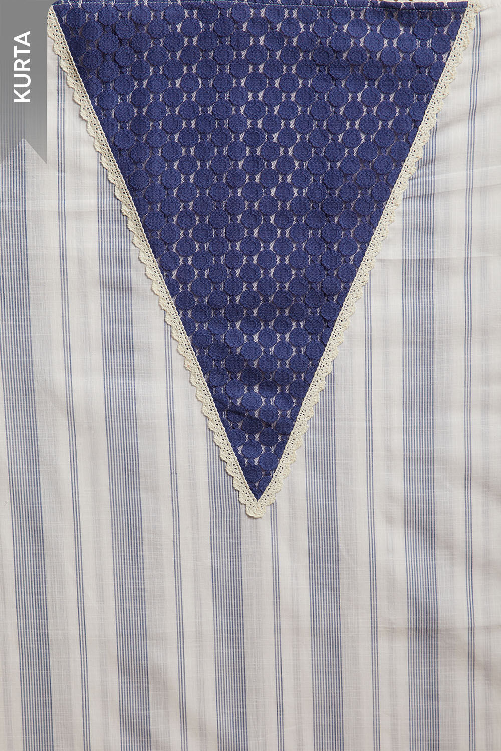 Off White Pure Cotton Jamdani Unstitched Suit Set image number null