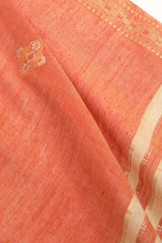 Light Orange Chattisgarh Pure Silk Tissue Woven Saree thumbnail image number null