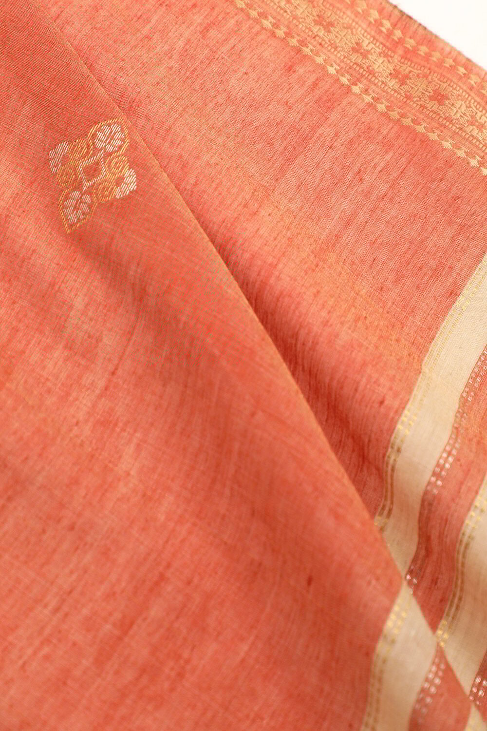 Light Orange Chattisgarh Pure Silk Tissue Woven Saree image number null