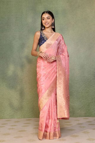 Light Pink Woven Pure Viscose Saree thumbnail image number null