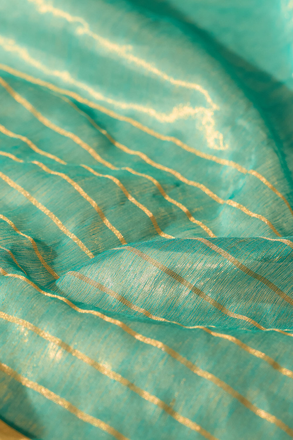 Blue Woven Pure Silk Cotton Chanderi Saree image number null
