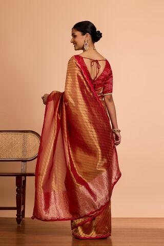 Pink  Viscose Tissue Woven Saree thumbnail image number null