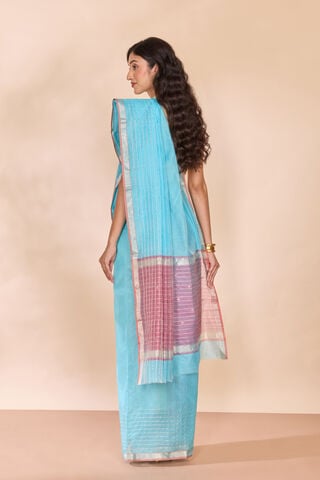 Light Blue Woven Pure Silk Cotton Chanderi Saree thumbnail image number null