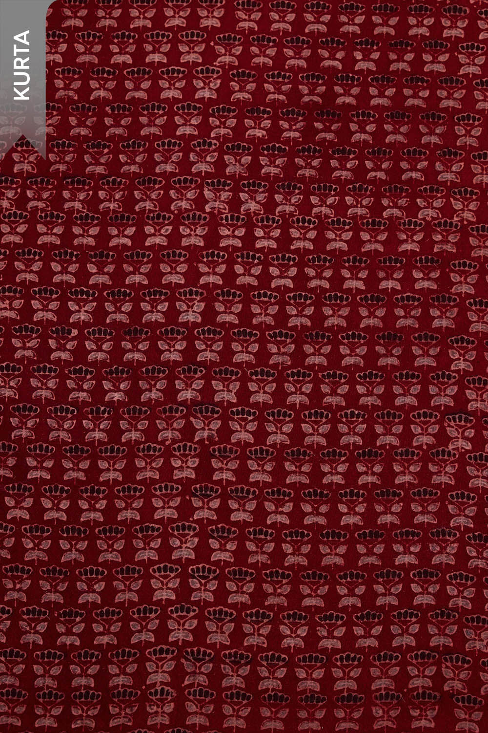 Red Pure Cotton Ajrakh Unstitched Suit Set image number null