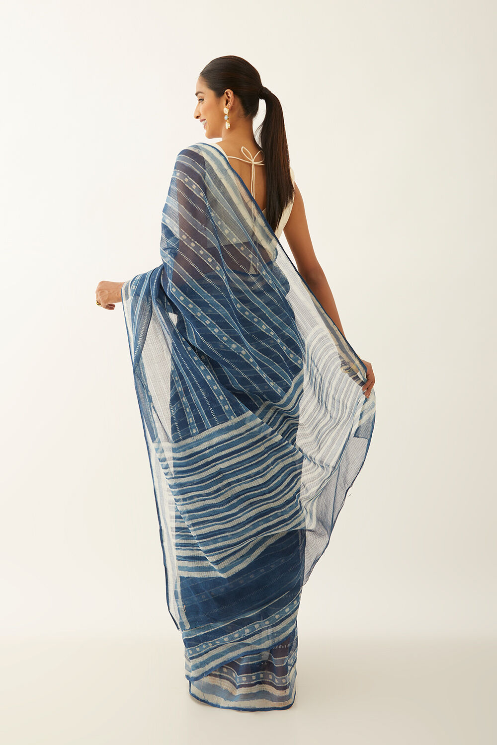 Blue Pure Kota Bagru Printed Saree image number null