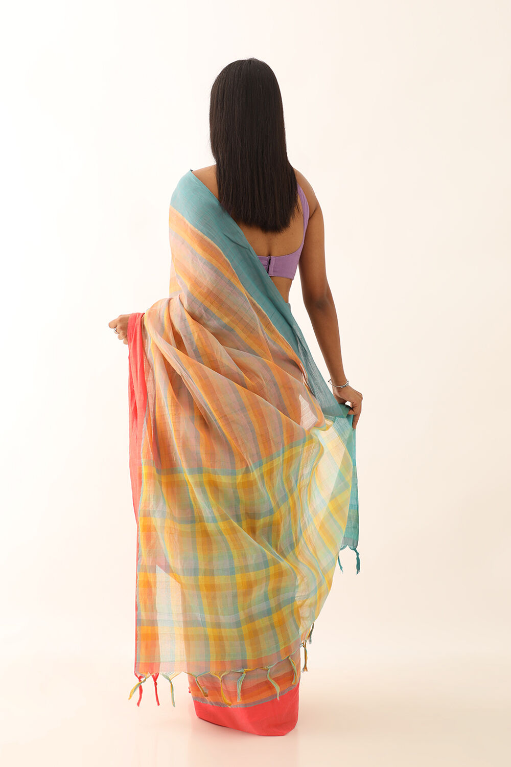 Multicoloured Pure Cotton Woven Narayanpet Saree image number null