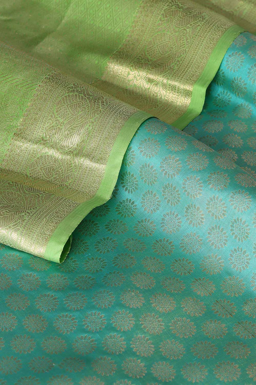 Light Blue Pure Silk Kanjivaram Saree image number null