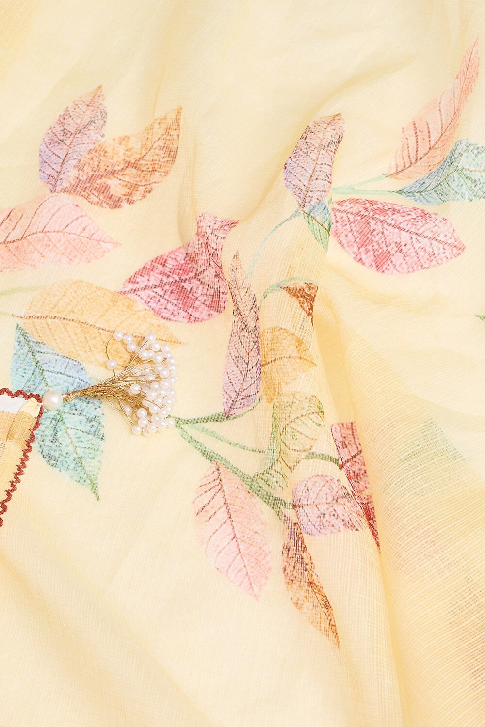 Light Yellow Printed Pure Cotton Kota Saree image number null
