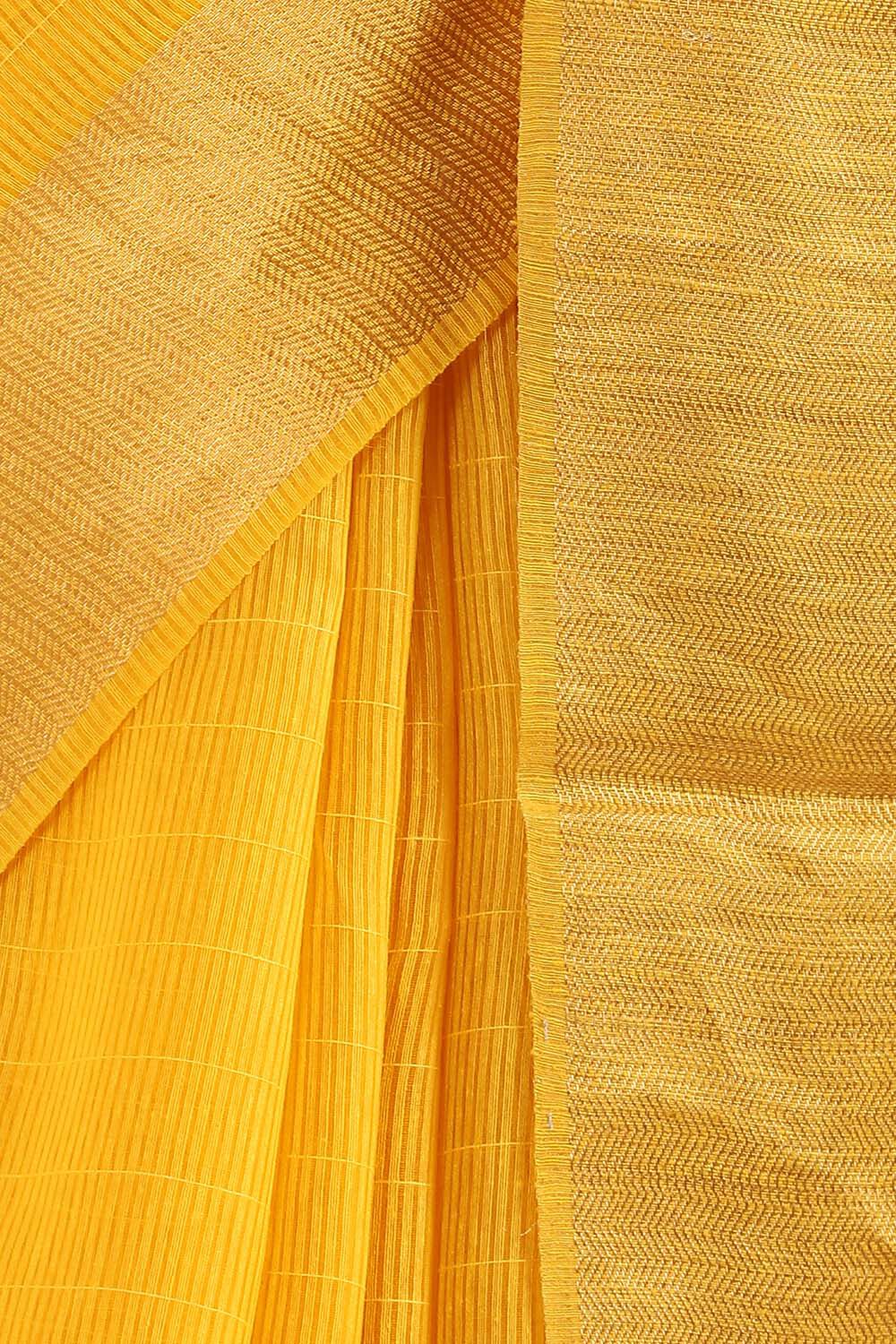 Yellow Pure Silk Woven Saree image number null