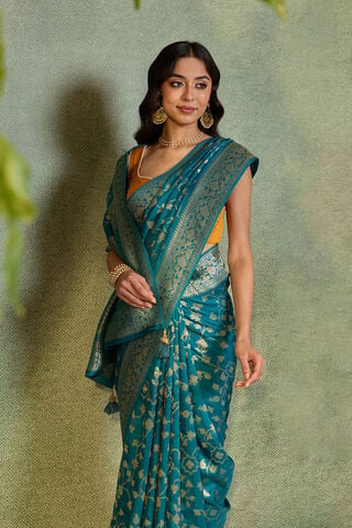 Blue Woven Pure Viscose Saree image number