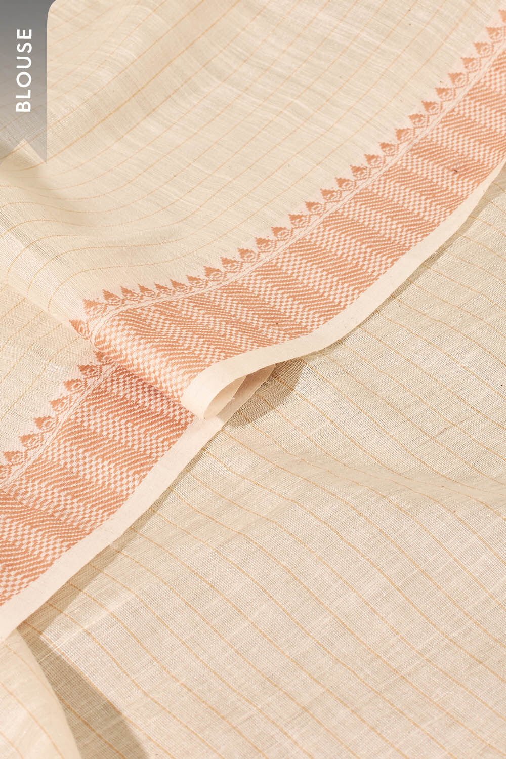 Off White Woven Pure Silk Cotton Bengal Saree image number null