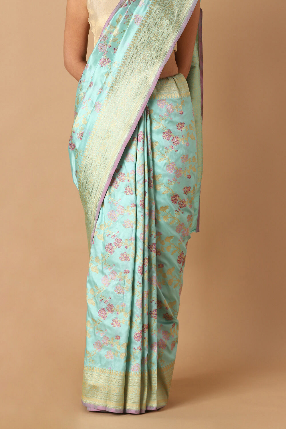 Light Blue Pure Silk Banarasi Saree image number null