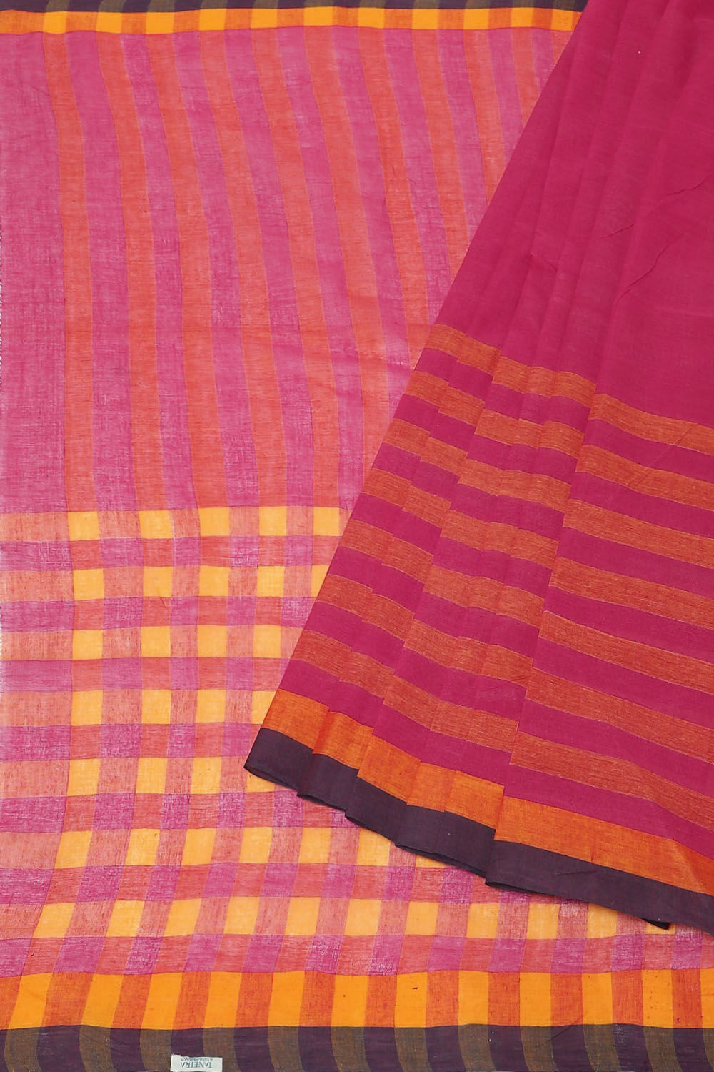 Red Pure Cotton Bengal Saree image number null