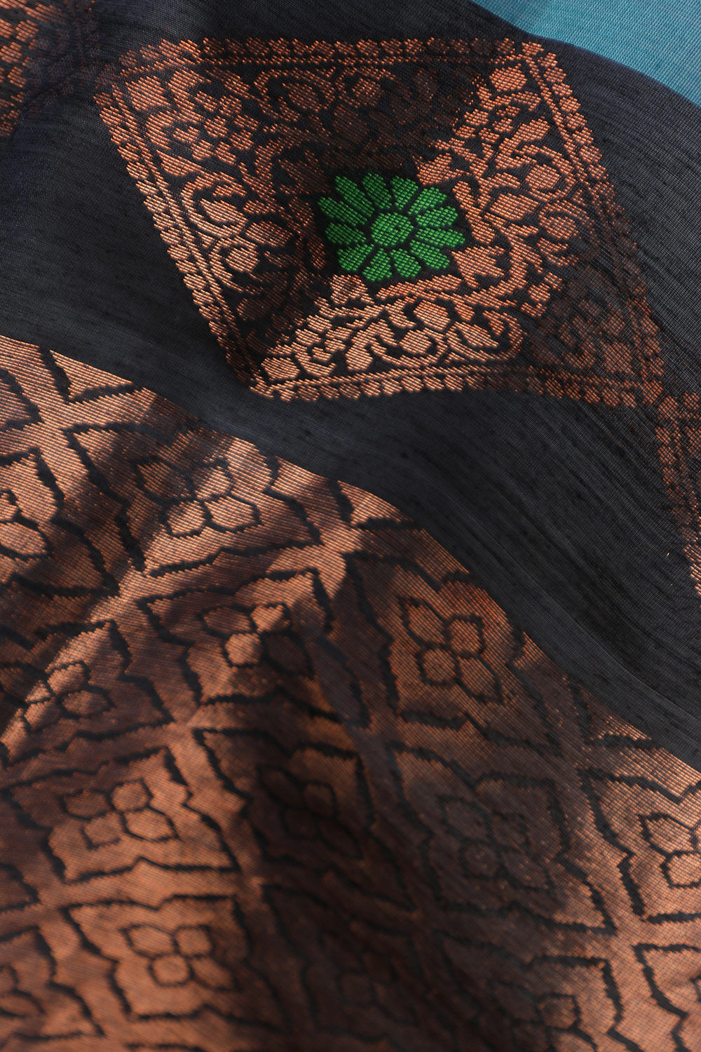 Blue South Pure Silk Cotton Woven Saree image number null
