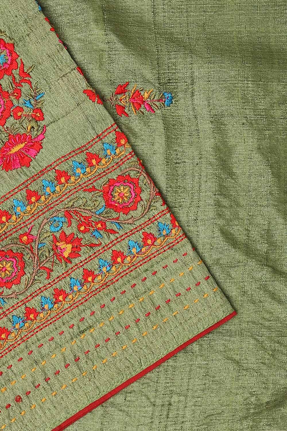 Green Embroidery Bhagalpuri Suit image number null