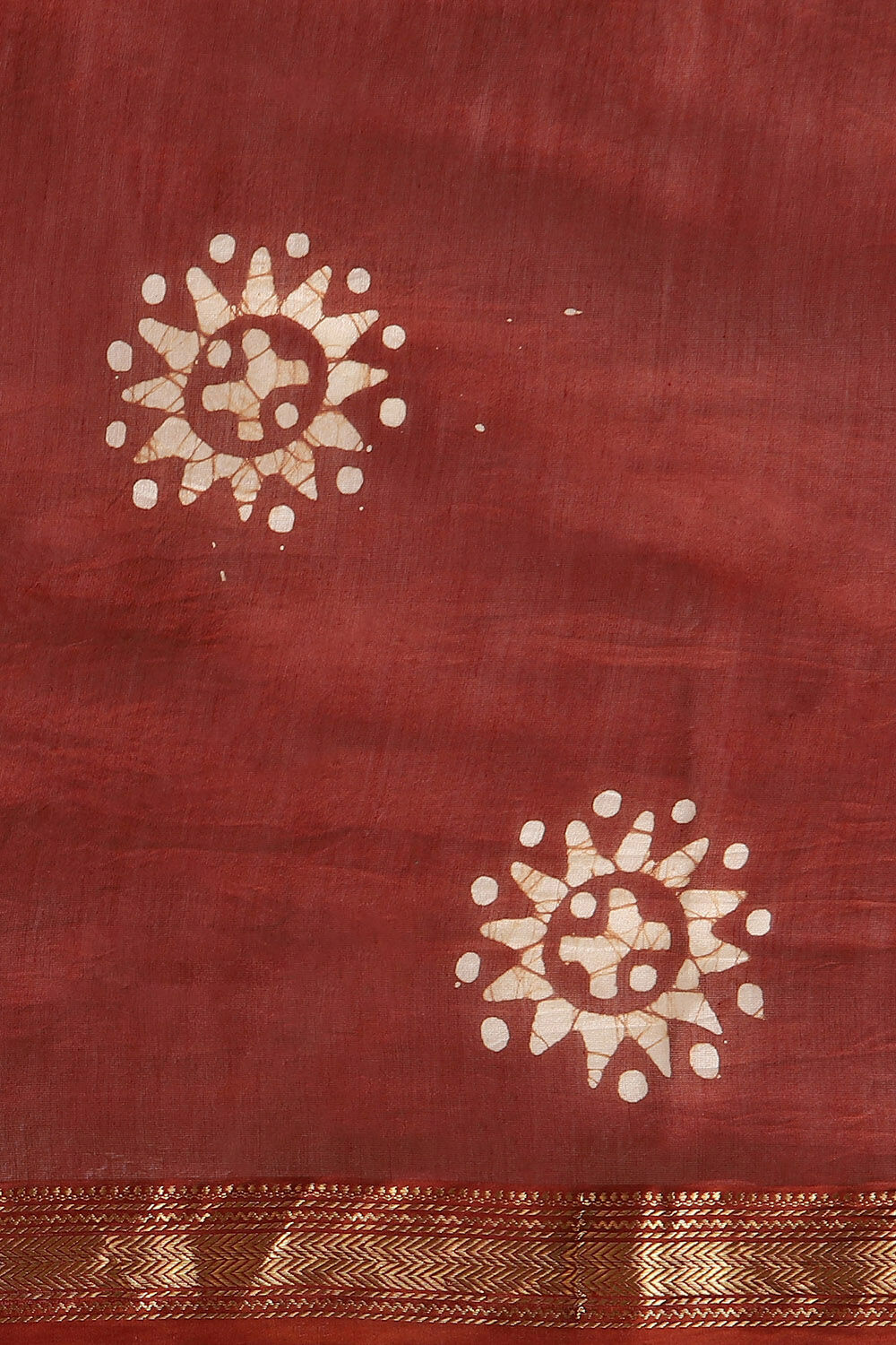 Yellow Pure Silk Cotton Batik Saree image number null