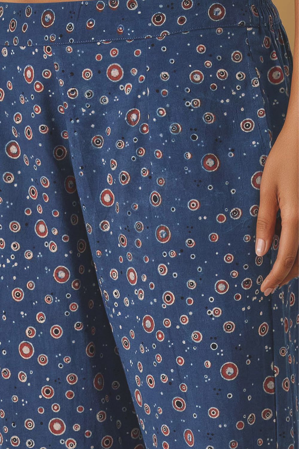 Blue Pure Cotton Ajrakh Trouser image number null